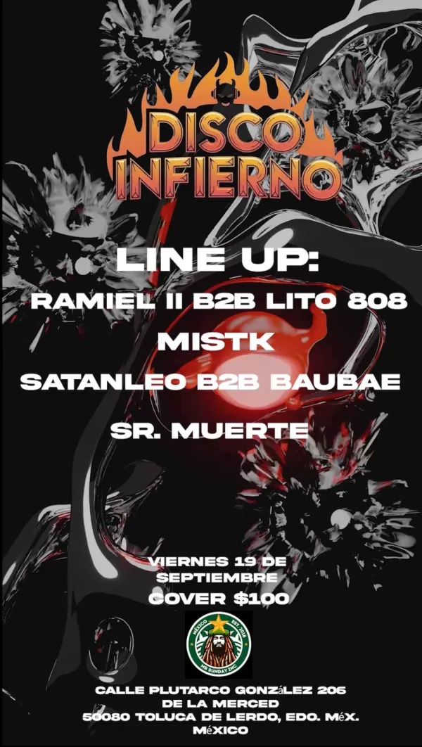 Delirio takeover Disco infierno , 19 de Septiembre , presenta Bstrct