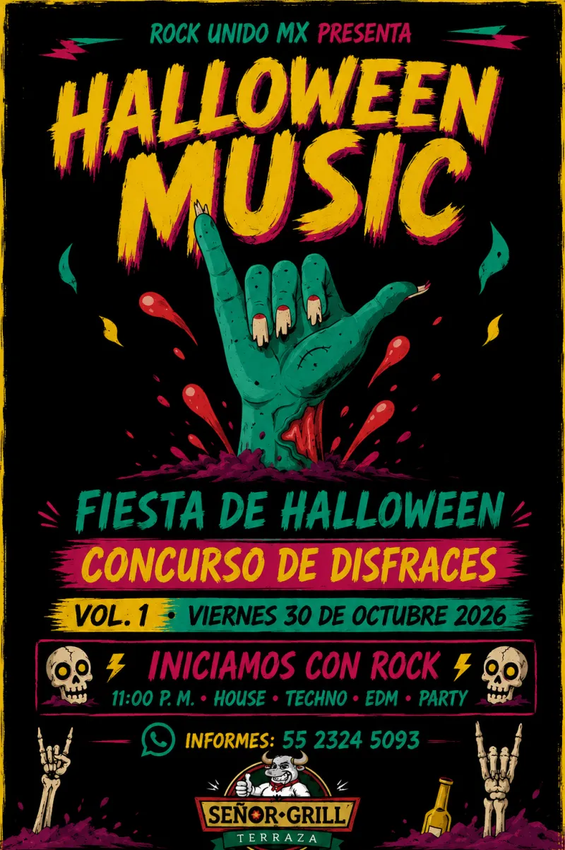 Halloween Rock and DJ Music Fest CDMX zona rosa