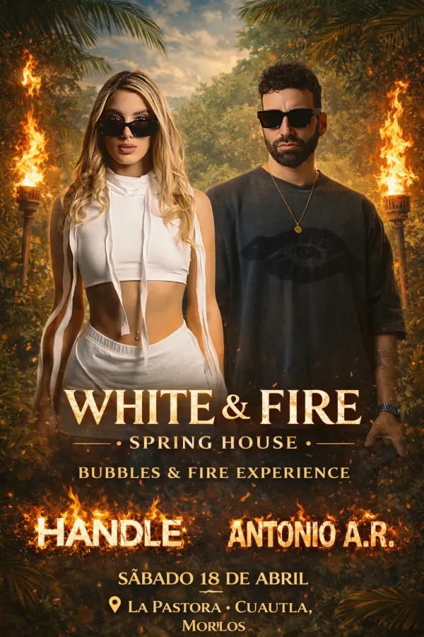 WHITE & FIRE · Spring House Bubbles & Fire Experience