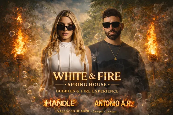 WHITE & FIRE · Spring House Bubbles & Fire Experience