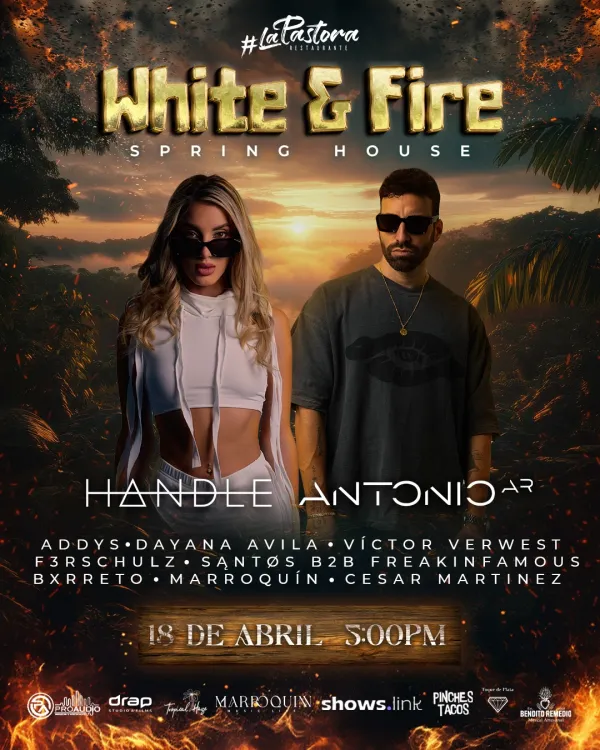 WHITE & FIRE · Spring House Bubbles & Fire Experience